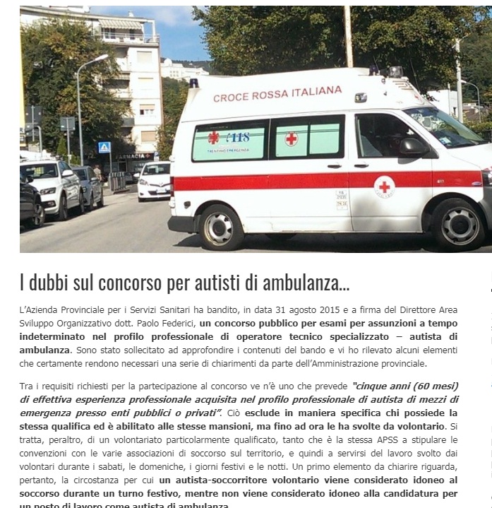 concorso autista ambulanza